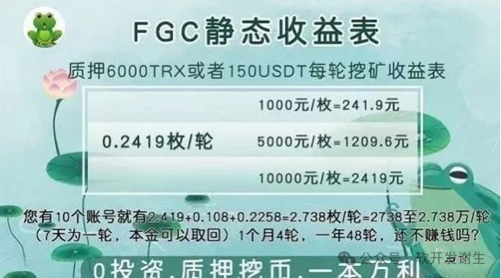 警惕！【青蛙钱包（FGC）】38天卷走30亿，“高收益”营销陷阱如何收割40万投资者？