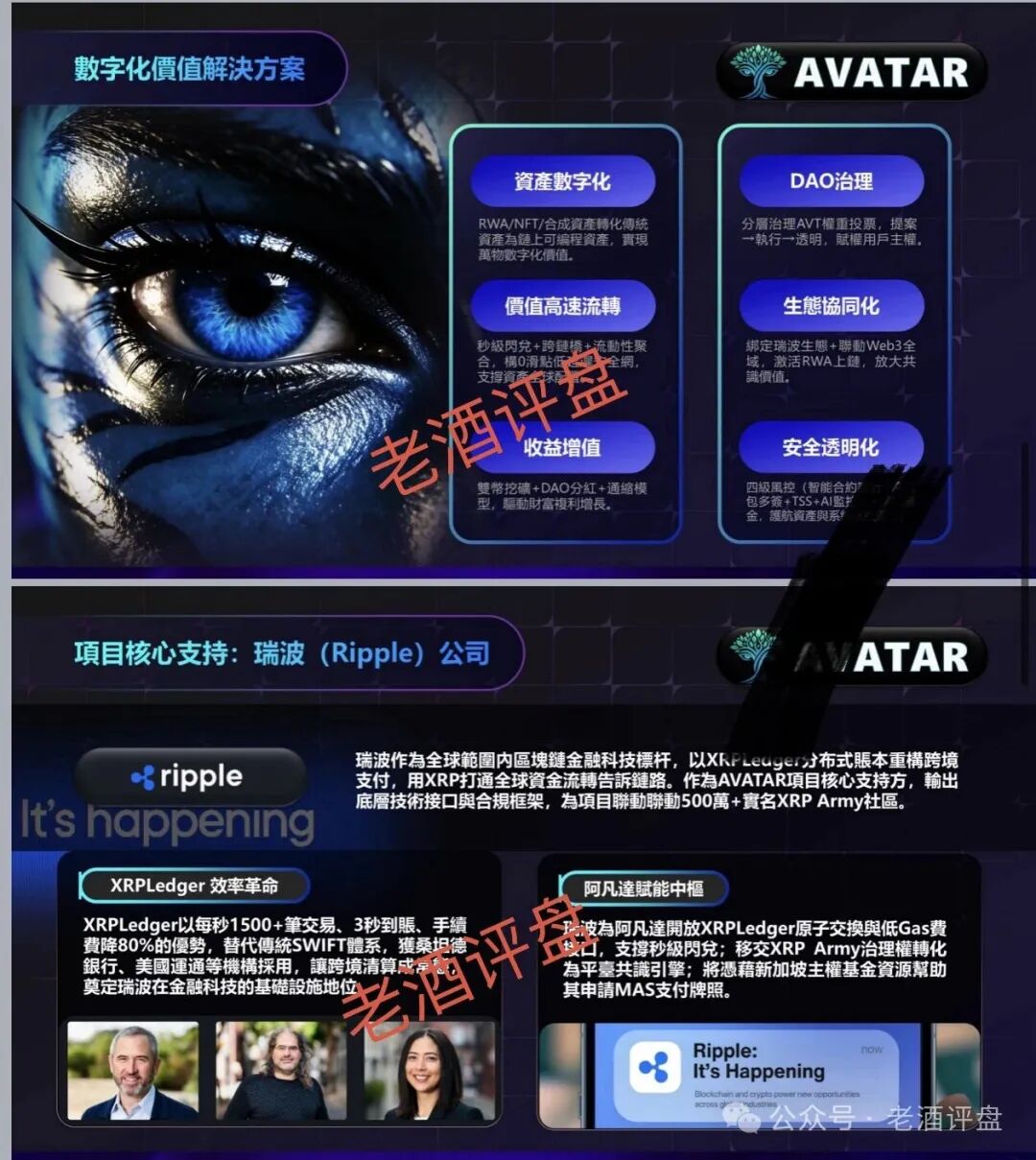 警惕“瑞波背书”AVATAR阿凡达项目:借知名企业包装的资金盘骗局曝光!! 警惕“瑞波背书”AVATAR阿凡达项目:借知名企业包装的资金盘骗局曝光!!