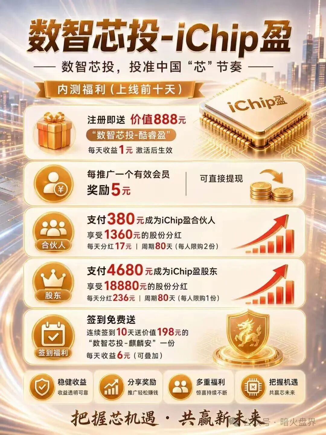 “数智盈科”数智芯投 iChip 盈纯资金盘,千万别投,守住自己的血汗钱! “数智盈科”数智芯投 iChip 盈纯资金盘,千万别投,守住自己的血汗钱!