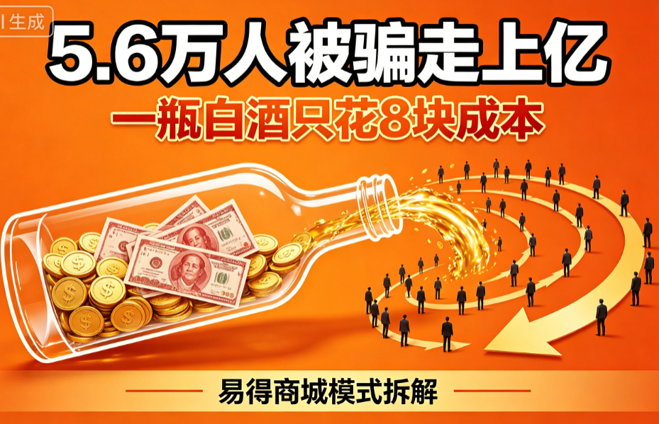 一瓶8元白酒,10个月卷走上亿【易得商城】商业模式解剖与合规红线!